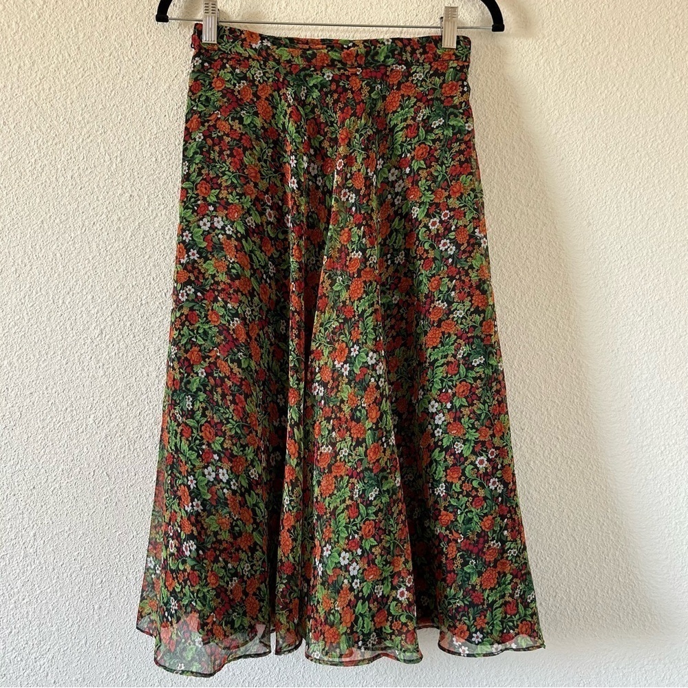 Anthony Muto Women’s VTG Midi Skirt Measures 26” waist Dixie Floral Print Modest